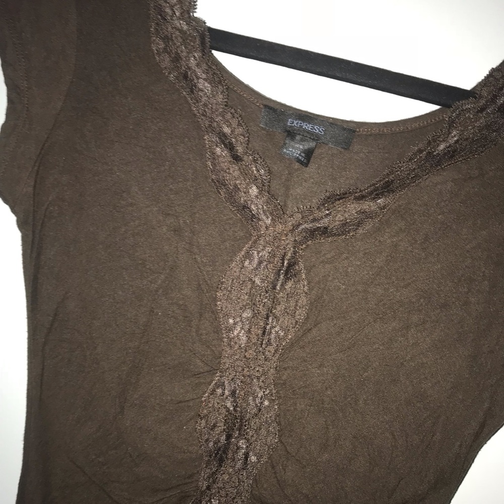 Chocolate brown short sleeve shirt